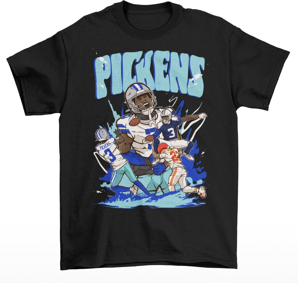 George Pickens Cartoon Style Dallas Football T-Shirt