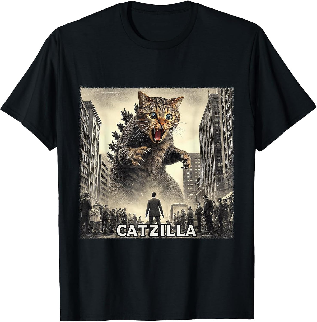 Catzilla Cat Japanese Art Funny T-Shirt
