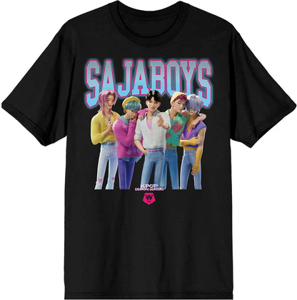 Kpop Demon Hunters Saja Boys on Black Short Sleeve Adult T Shirt