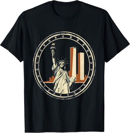 Men's Vintage NYC Skyline Statue of Liberty Souvenir T-Shirt