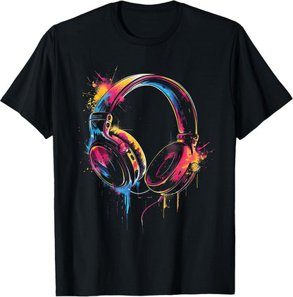 Headphones Music DJ Artwork Music Lover Beatmaker Techno T-Shirt