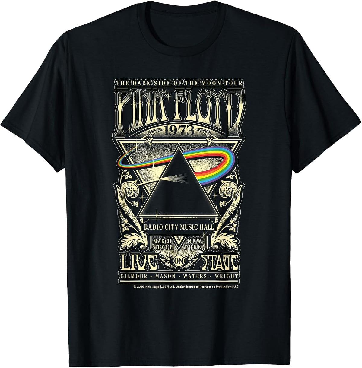 Pink Floyd Dark Side of The Moon Tour 1973 Radio City T-Shirt