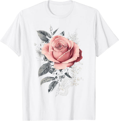 Pink Rose Flower Botanist Garden Flower Pink Rose T-Shirt