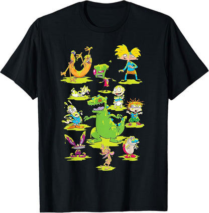 Nickelodeon Characters Covered in Slime T-Shirt