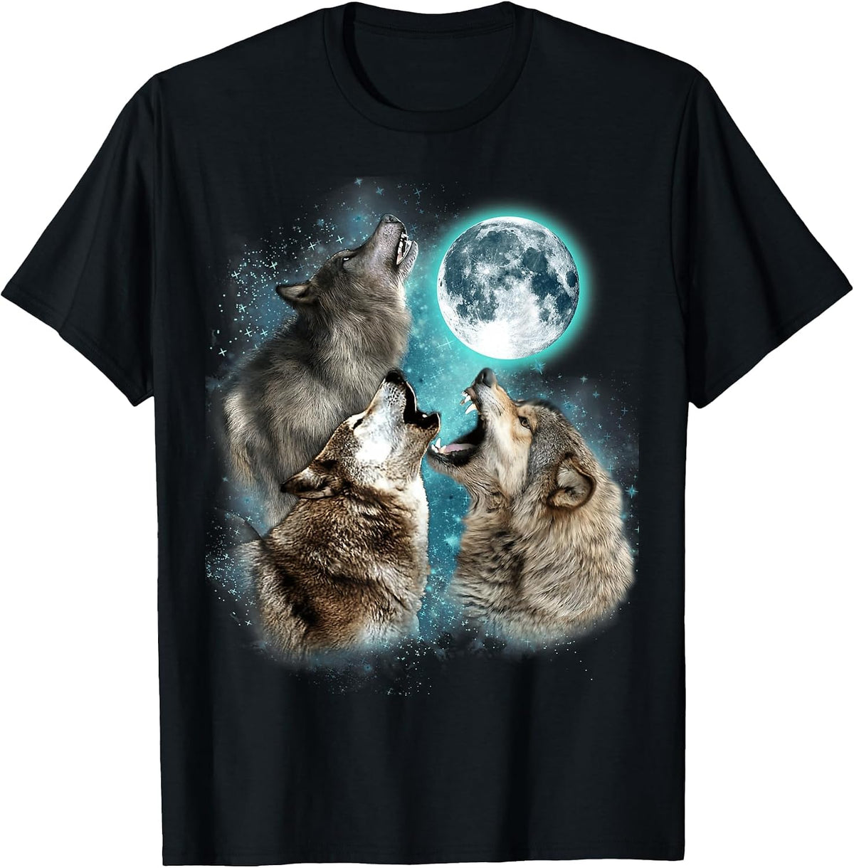 3 Wolf Moon Howling Wolf Head Funny Wolves for Men Women T-Shirt
