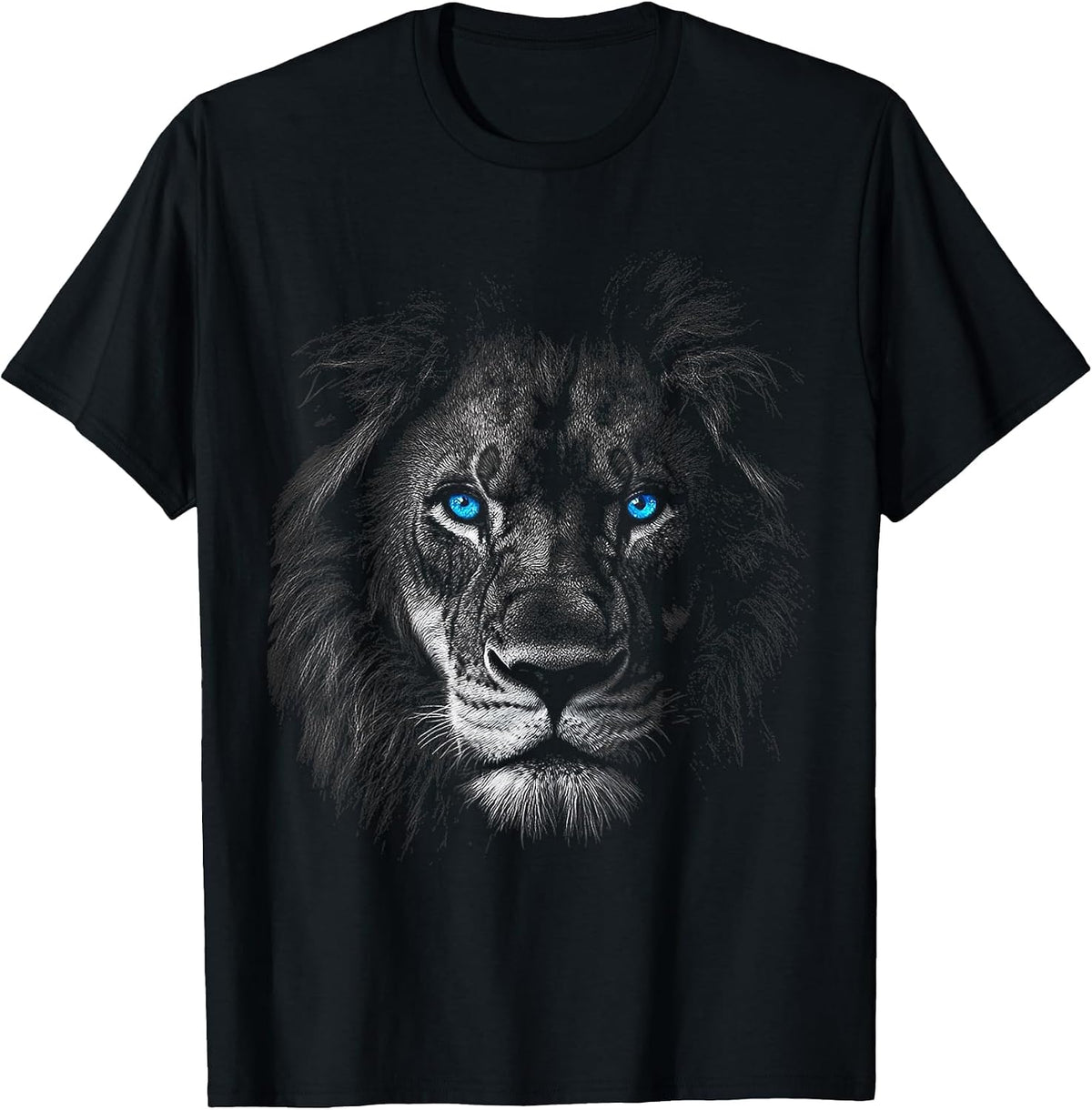 Lion Animal Motif Blue Eyes Artwork Lion T-Shirt