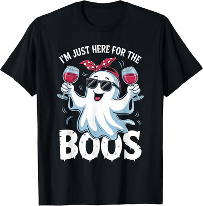 I'm Just Here for The Boos Cute Ghost Funny Halloween Women T-Shirt