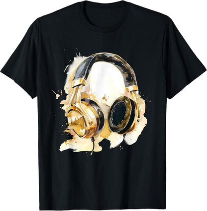 Headphones Music DJ Beatmaker Artwork Splash Dance Music T-Shirt
