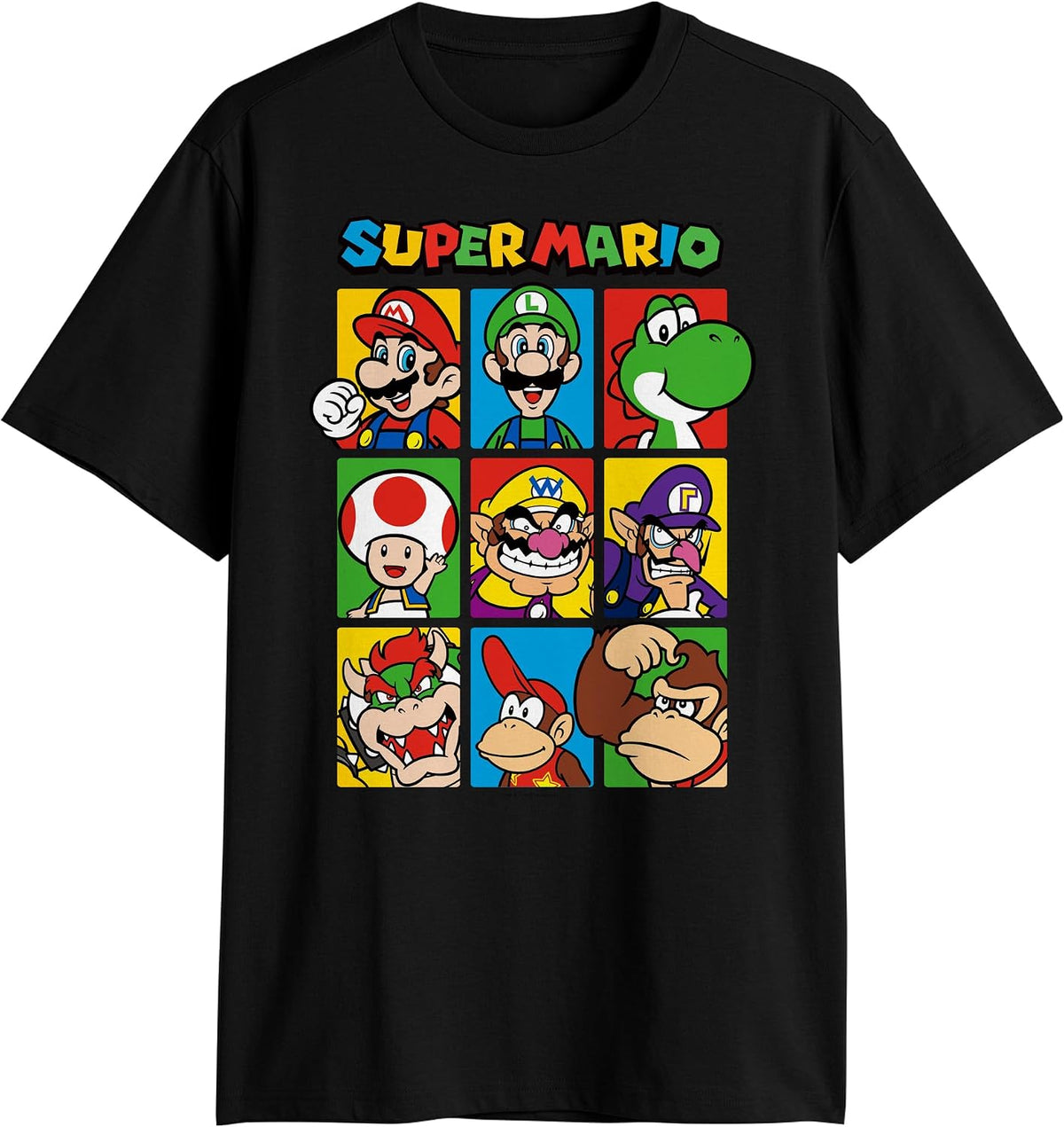 Nintendo Super Mario Bros 9-Block Character Square T-Shirt