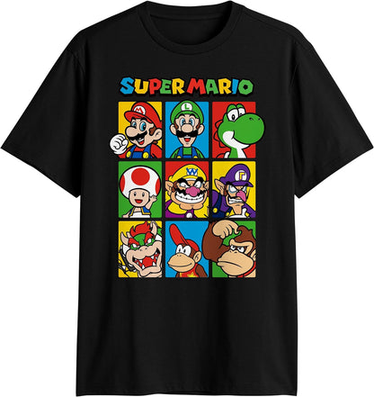 Nintendo Super Mario Bros 9-Block Character Square T-Shirt
