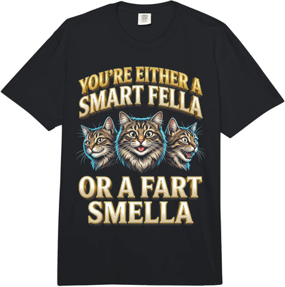 You're Either A Smart Fella Or A Fart Smella Funny Cat Meme Comfort Colors Adult Heavyweight T-Shirt