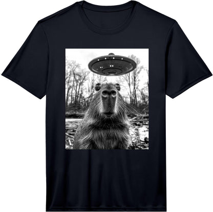 Capybara UFO Selfie T-Shirt - Funny Graphic Tee Performance T-Shirt