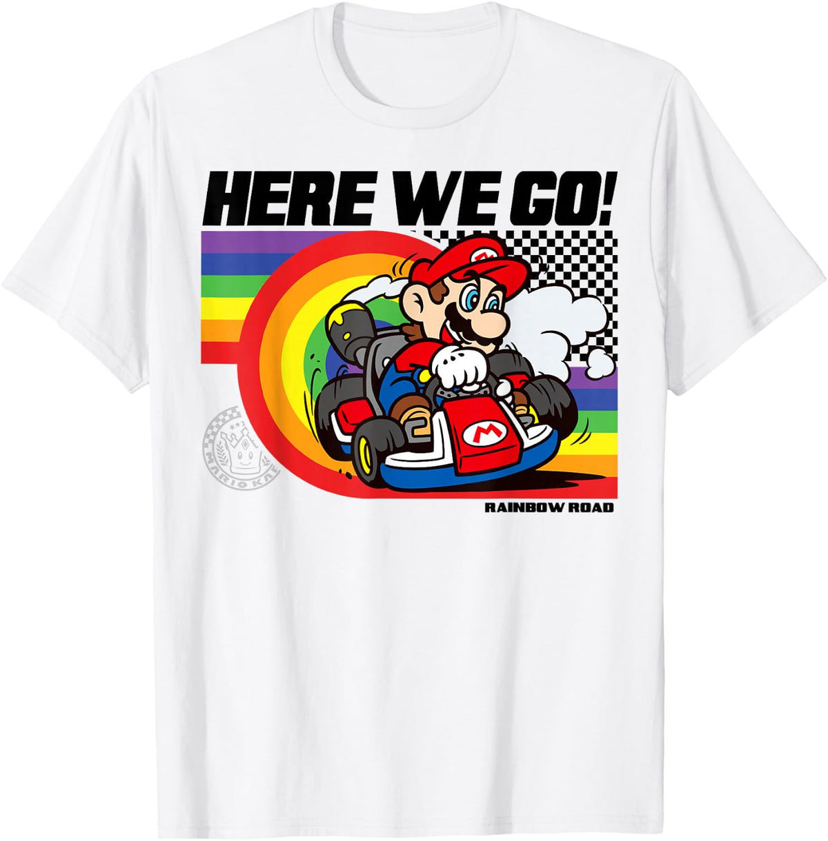 Mario Kart Pride Rainbow Road Here We Go Nintendo Icon T-Shirt