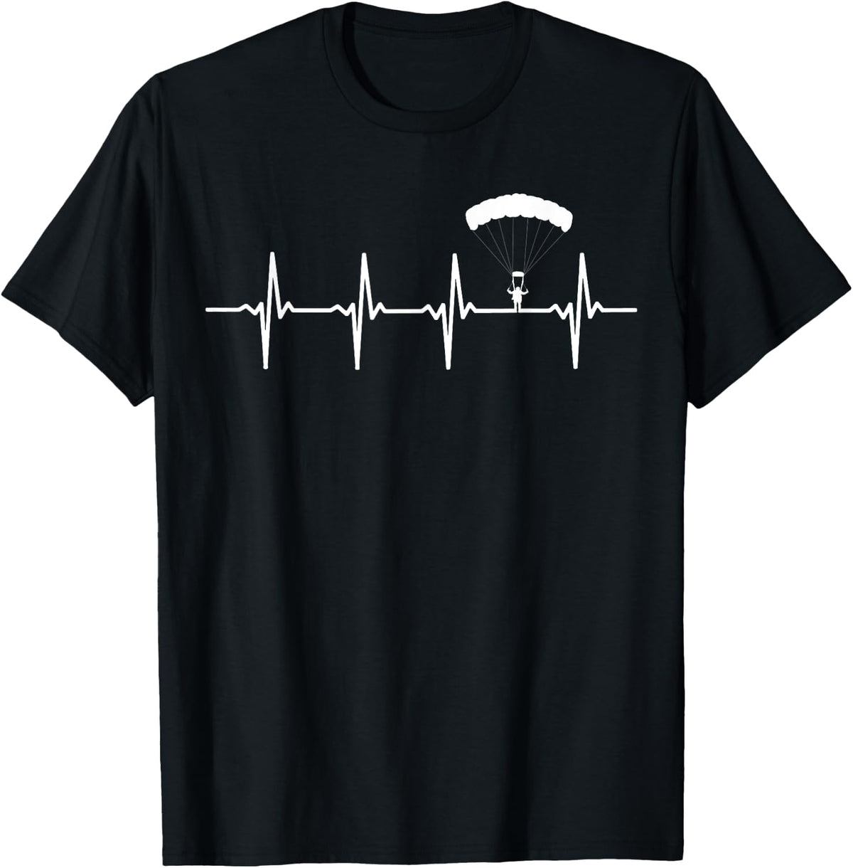 Skydiving Heartbeat Skydiver Parachute Gift T-Shirt