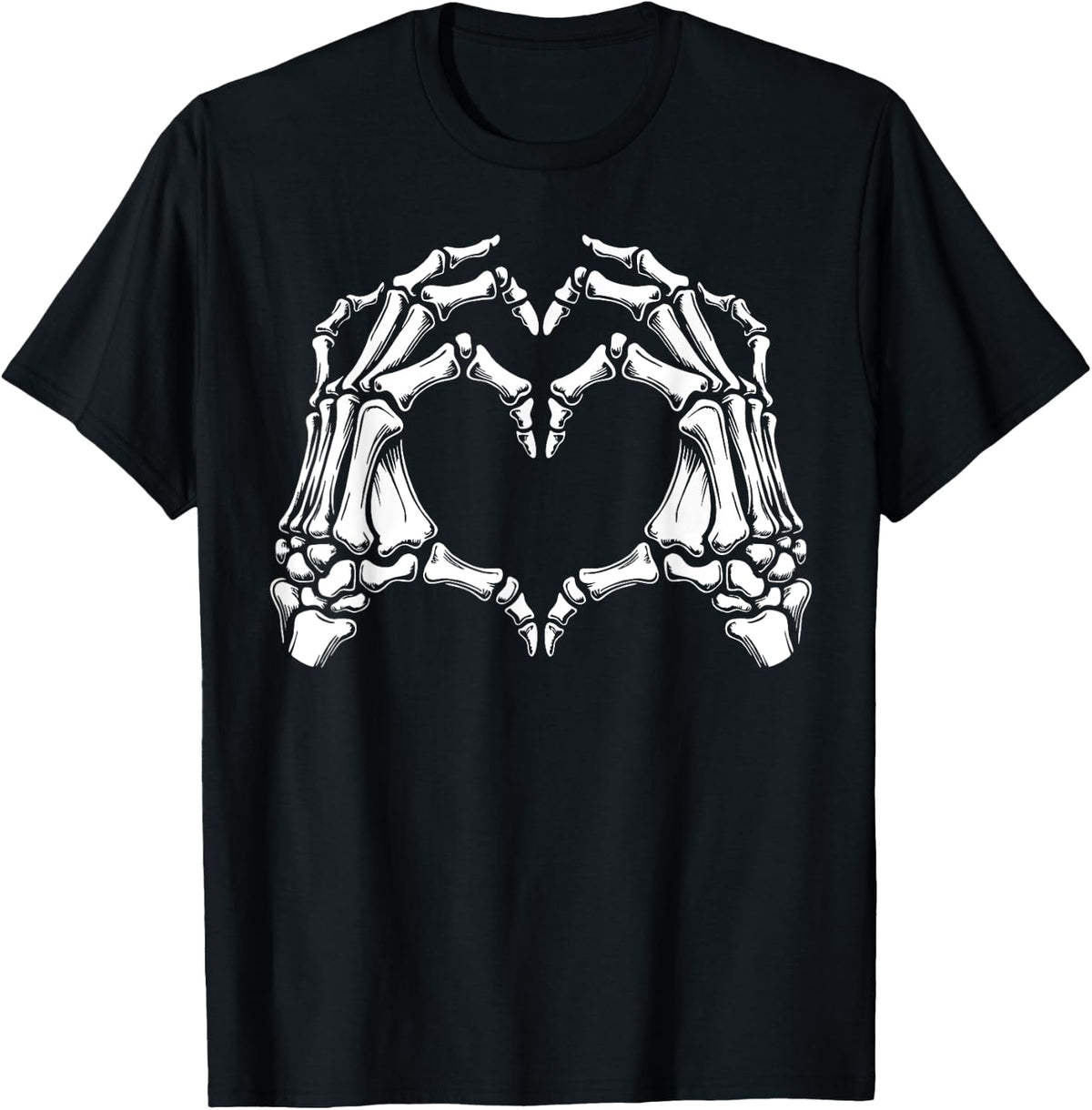 Skeleton Heart Hands Sign Halloween Costume Retro Halloween T-Shirt