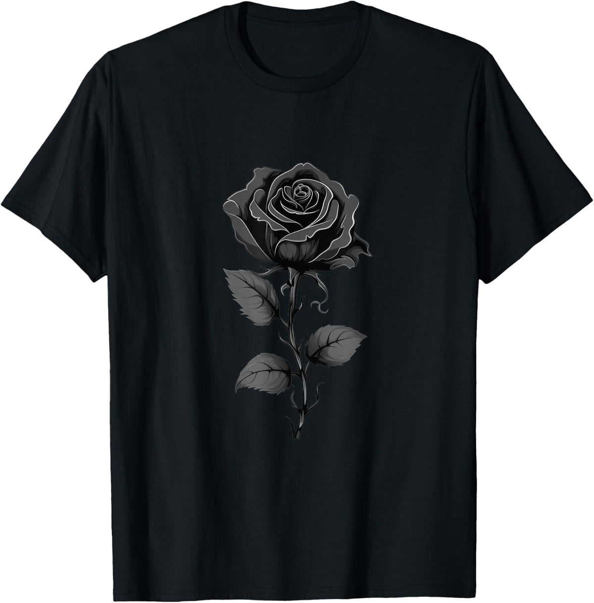 Black Rose Graphic Tees T Shirts for Men and Women Floral Gothic Design Tshirt