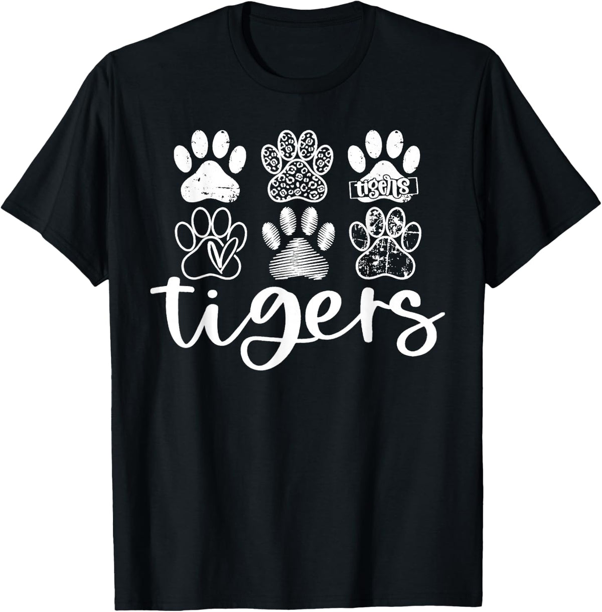 Tigers School Sports Fan Team Spirit, Tiger Paw Vintage T-Shirt
