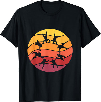 Skydiving Circle Retro Parachute Paragliding Parachutist T-Shirt