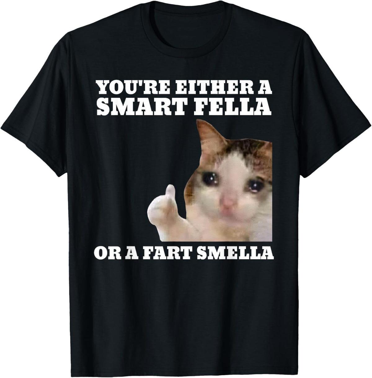 Funny Cat You're Either A Smart Fella Or A Fart Smella T-Shirt