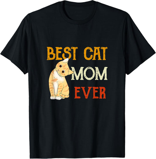 Vintage cat Best cat mom Ever Meow with My cat Funny Kitty T-Shirt