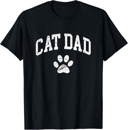 Cat Dad - Vintage Distressed Design - Funny Cat Paw Classic T-Shirt