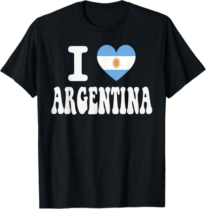 I Love Argentina Heart Flag Retro Travel Souvenir T-Shirt
