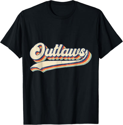 Outlaws Sports Name Vintage Retro for Men Women Boys Girls T-Shirt
