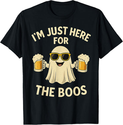 I'm Just Here For The Boos Halloween Women Ghost Cute Funny T-Shirt