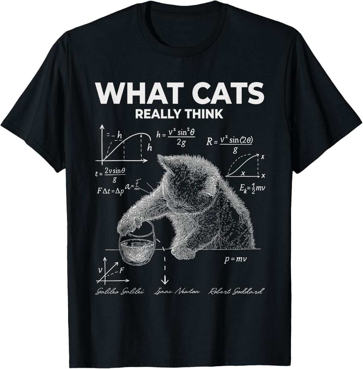 Funny Science Cat Meme What Cats Really Think Humor T-Shirt