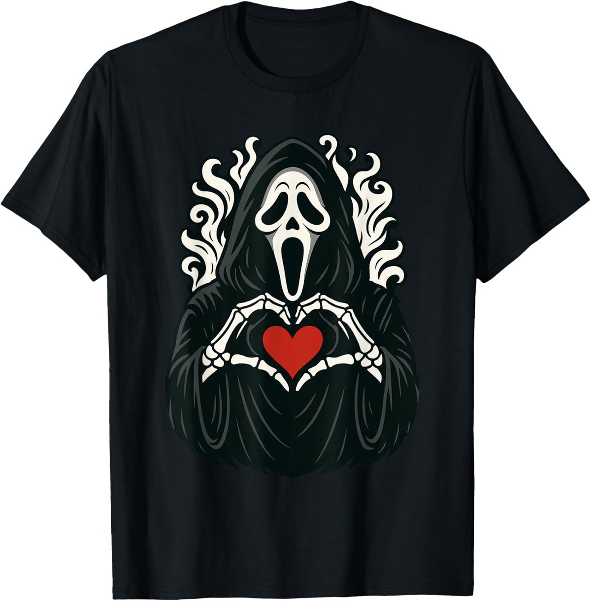 Scary Horror Ghost Heart Hands Halloween T-Shirt