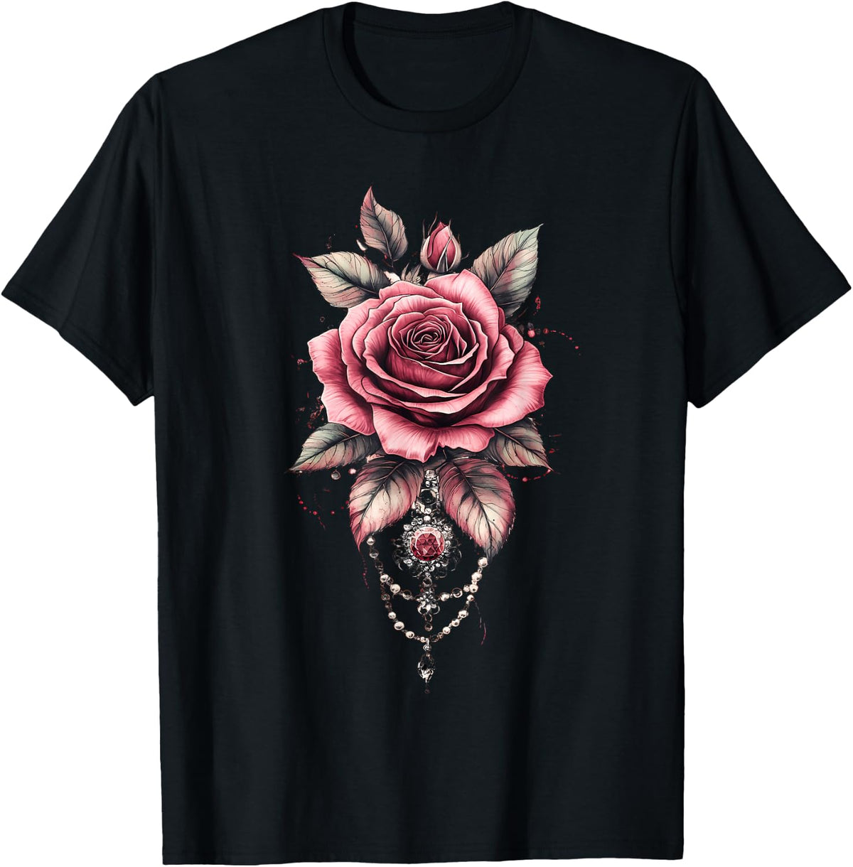Pink Rose Flower Botanist Garden Gardening Flower Rose T-Shirt