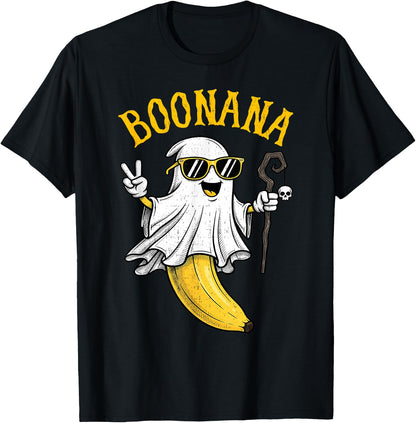 Funny Boonana Sunglasses Cute Boo Funny Halloween Men Women T-Shirt