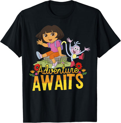 Dora The Explorer Adventure Awaits Dora and Boots Portrait T-Shirt Small