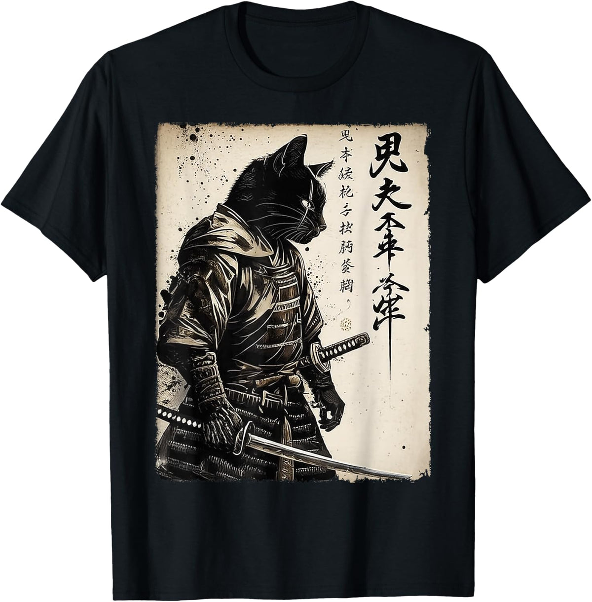 Samurai Cat Japanese Art Anime Gifts Men Women Kid Graphic T-Shirt