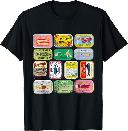 Sardine Fisherman Aesthetic Vintage Beach Coastal Sardine T-Shirt