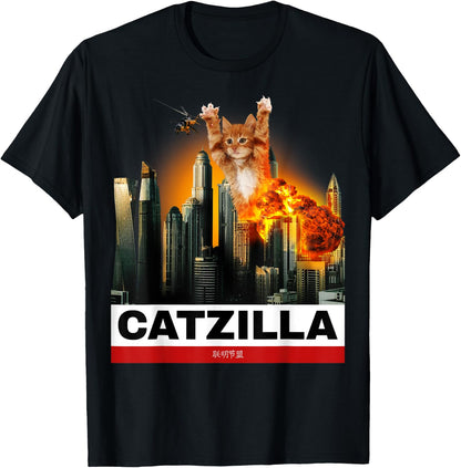 CATZILLA - Funny Kitty Tshirt for Cat lovers to Halloween T-Shirt