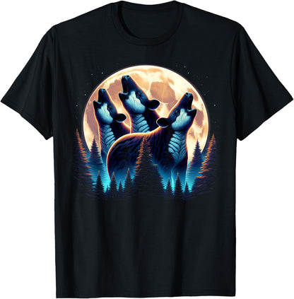 3 Tapirs Howling At The Moon Wolf Animal T-Shirt